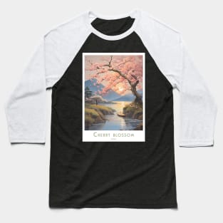 Vintage Retro Japan Cherry Blossom Baseball T-Shirt